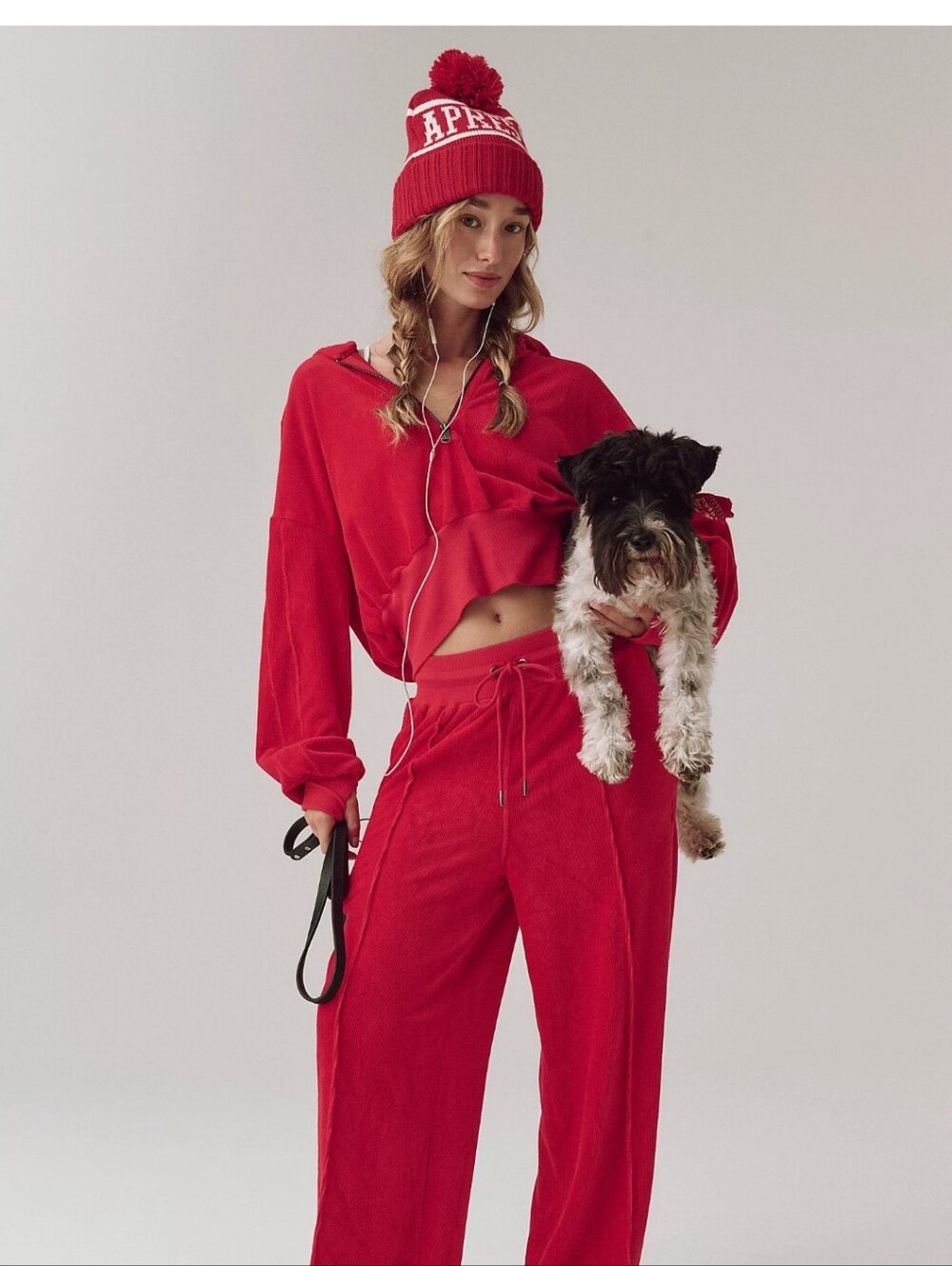 Free People Movement Let's Volley Velour Set In Red Berry